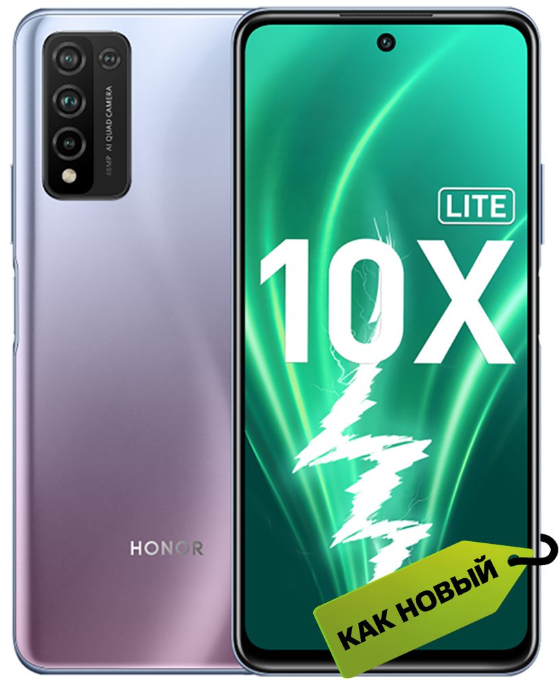 

Смартфон HONOR, 10X Lite 4/128Gb Icelandic Frost "Как новый"