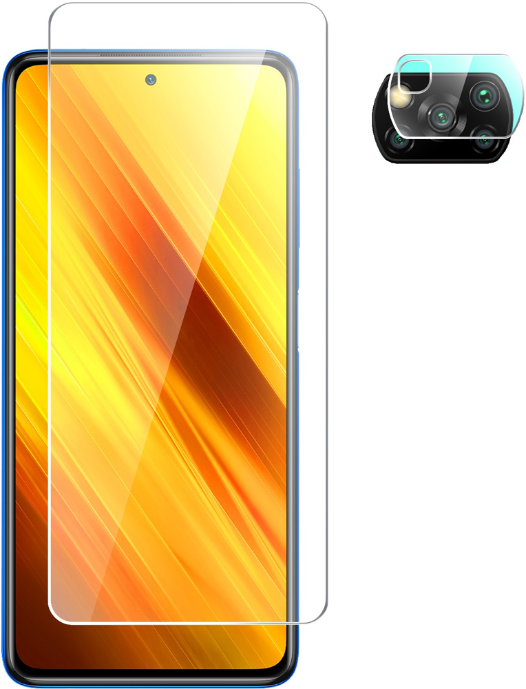 Стекло защитное Borasco Hybrid Glass (Экран+Камера) Xiaomi Poco X3|Poco X3 Pro прозрачное