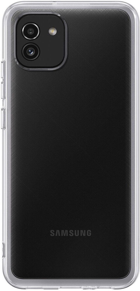 Клип-кейс Samsung Galaxy A03 Soft Clear Cover прозрачный (EF-QA035TTEGRU) клип кейс samsung galaxy a02s soft clear cover black ef qa025tbegru