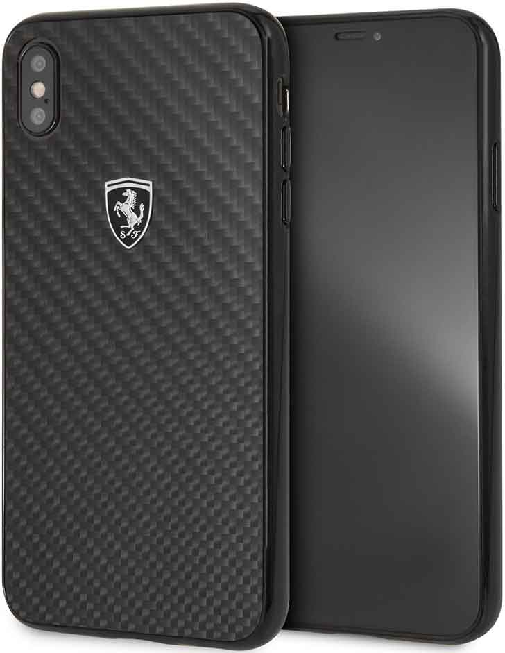 

Клип-кейс Ferrari, iPhone ХS Max карбон Black