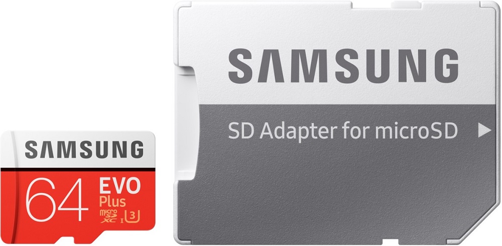 Карта памяти MicroSD Samsung EVO Plus 64Gb Class10 UHS-I с адаптером Red-White 0305-1401 MB-MC64GA/RU - фото 2