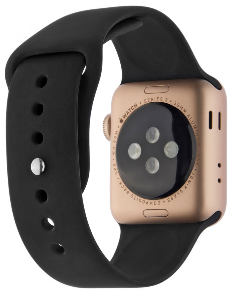 Ремешок для умных часов InterStep Sport Apple Watch 38/40мм силиконовый Black 0400-1730 Sport Apple Watch 38/40мм силиконовый Black - фото 3