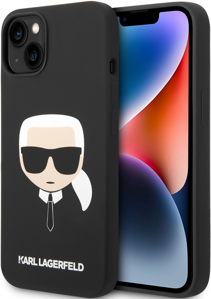 Чехол-накладка Karl Lagerfeld iPhone 14 Plus Magsafe Liquid Silicone Case Karl's Head Черный KLHMP14MSLKHBK 0319-0657 - фото 4