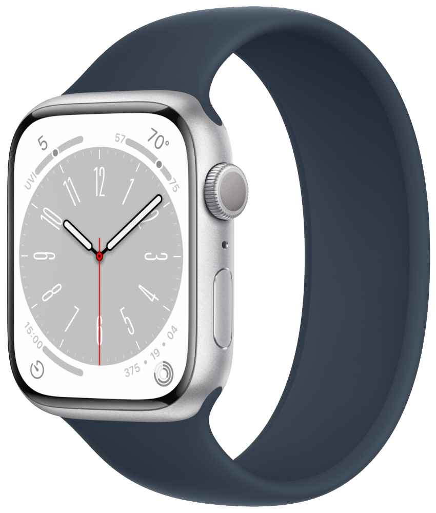 Часы Apple Watch Series 8 GPS 41мм корпус из алюминия серебро + ремешок Синий омут 0200-3215 Watch Series 8 GPS 41мм корпус из алюминия серебро + ремешок Синий омут - фото 1