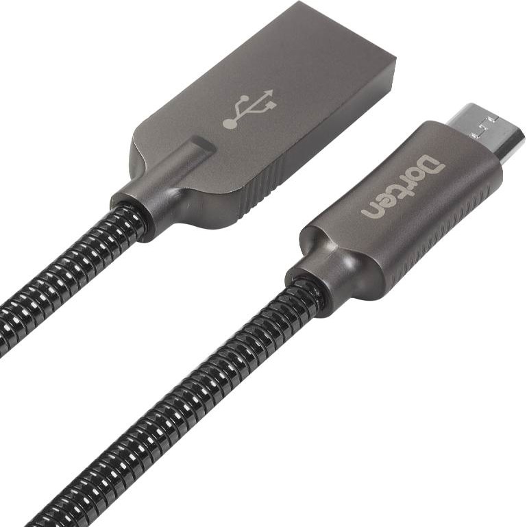 Дата-кабель Dorten DN128400 USB-microUSB 1м металлическая оплетка Black 0307-0385 - фото 2