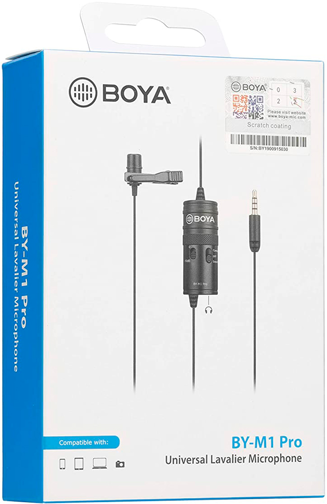 Микрофон Boya BY-M1Pro универсальный петличный с функцией мониторинга и регулировкой усиления Black 1800-1232 - фото 4
