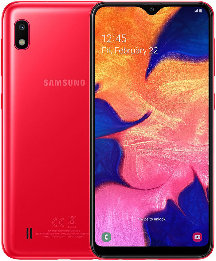 Смартфон Samsung A105 Galaxy A10 2/32Gb Red 0101-6727 SM-A105FZRGSER A105 Galaxy A10 2/32Gb Red - фото 1