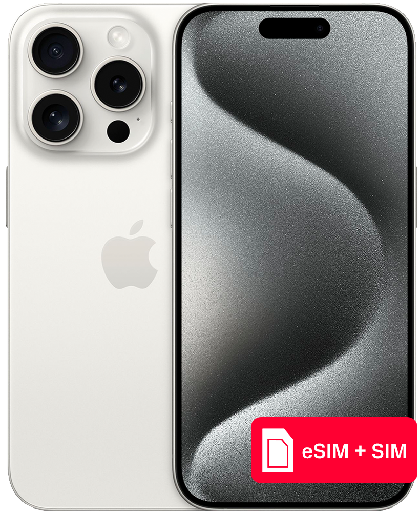 Смартфон Apple iPhone 15 Pro 256Gb eSIM + SIM Белый титан