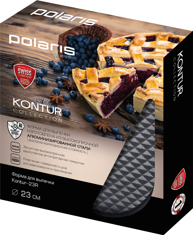 Форма для выпечки Polaris Kontur-23R круглая 23 см Black 7000-1043 - фото 3