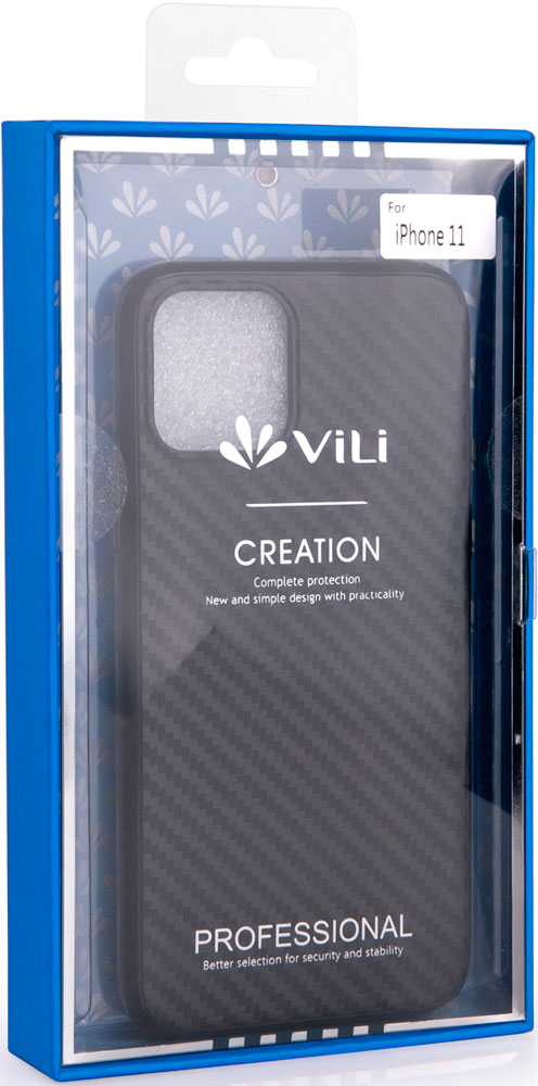 Клип-кейс Vili iPhone 11 пластик карбон Black 0313-8124 - фото 1