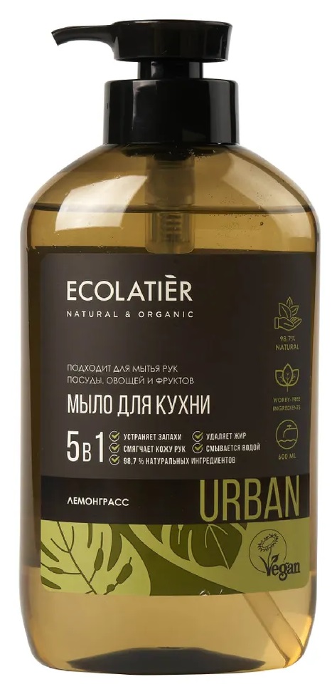 Жидкое мыло для рук Ecolatier Urban Лемонграсс кухонное 600мл 7000-2663 - фото 1