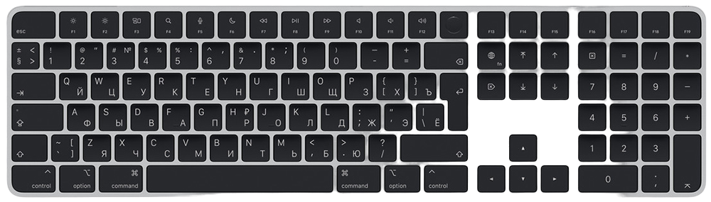 Клавиатура беспроводная Apple Magic Keyboard с Touch ID Черная (MMMR3)
