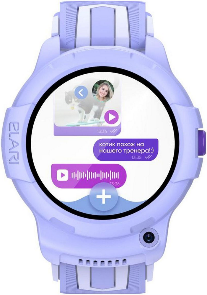 Детские часы Elari Kidphone 4G Wink Фиолетовые 0200-3482 - фото 3
