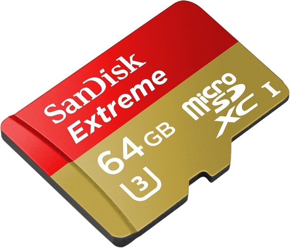 Карта памяти MicroSDHC SanDisk Extreme 64Gb Class10 UHS-1 U3 с адаптером Red-Gold 0305-1200 SDSQXVF-064G-GN6MA - фото 2