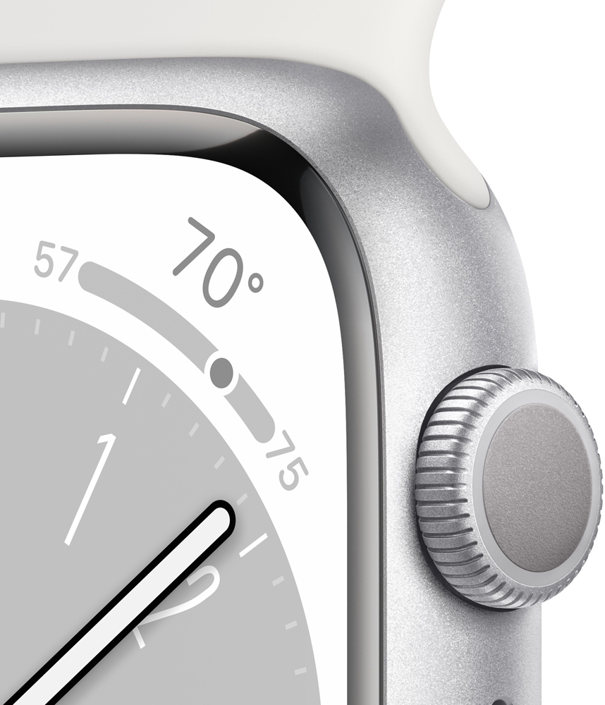 Часы Apple Watch Series 8 GPS 45мм MP6Q3 корпус из алюминия серебро + ремешок Белый 0200-3291 Watch Series 8 GPS 45мм MP6Q3 корпус из алюминия серебро + ремешок Белый - фото 3