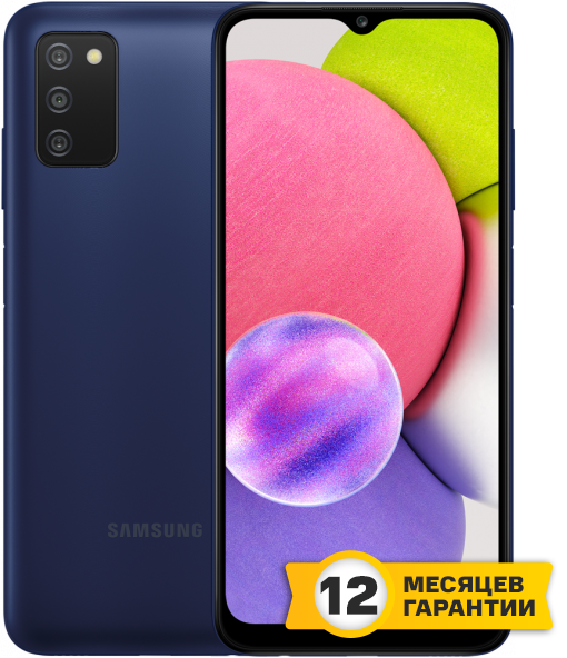 Смартфон Samsung Galaxy A03s 3/32Gb Синий (SM-A037FZBGS) смартфон samsung galaxy a03s 3 32gb blue