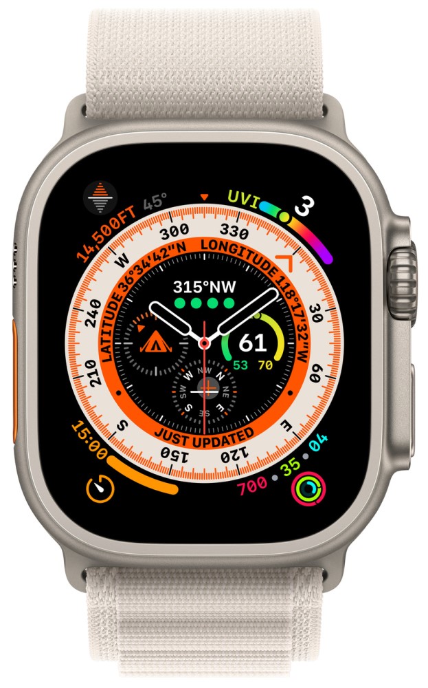 Часы Apple Watch Ultra GPS 49мм MQFC3 корпус из титана титановый + ремешок Сияющая звезда 0200-3230 Watch Ultra GPS 49мм MQFC3 корпус из титана титановый + ремешок Сияющая звезда - фото 3