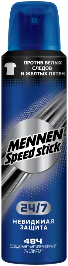 Дезодорант-антиперспирант Mennen Speed Stick 24/7 Невидимая Защита 150 мл 7000-3932 24/7 Невидимая Защита 150 мл - фото 1