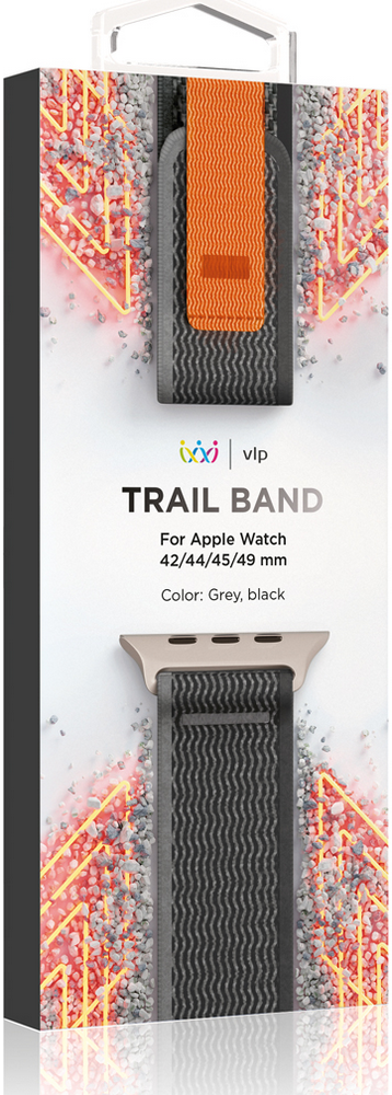 Ремешок для умных часов VLP Trail Band для Apple Watch 42|44|45|49mm Черно-серый 0319-1074 - фото 2