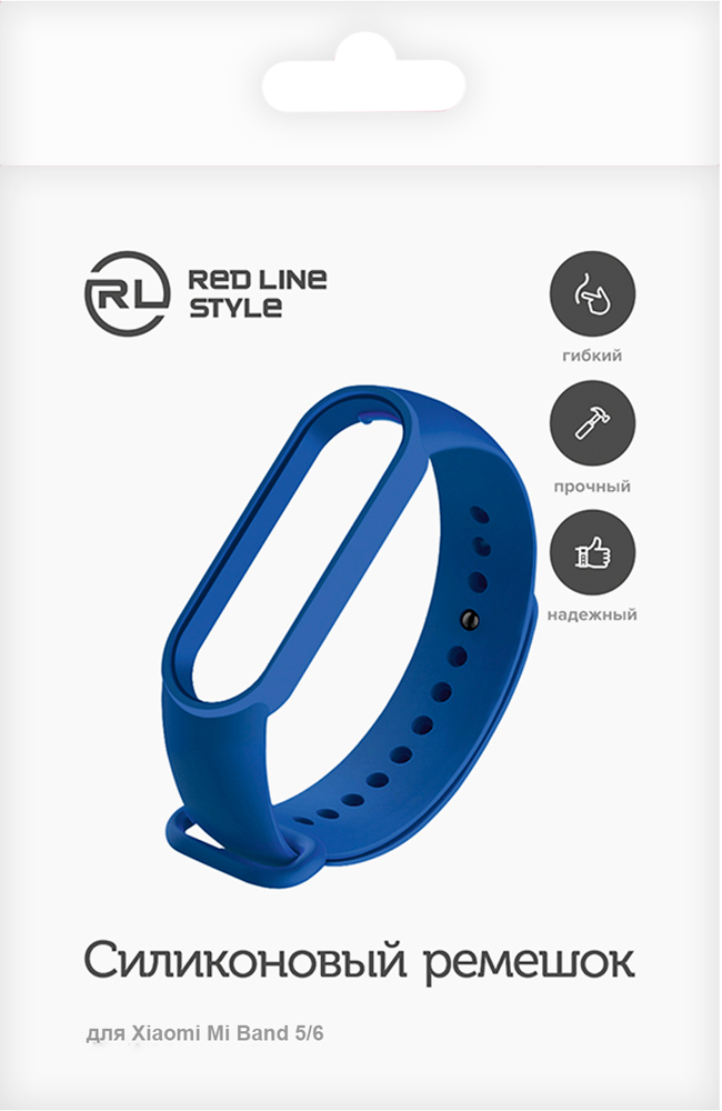 Ремешок для фитнес-трекера RedLine Xiaomi Mi Band 5/6 силиконовый Blue 0400-2046 УТ000025165 Xiaomi Mi Band 5/6 силиконовый Blue - фото 3