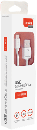 Дата-кабель Nobby Connect 015-001 USB-microUSB 3м White 0307-0297 С разъемом microUSB - фото 2