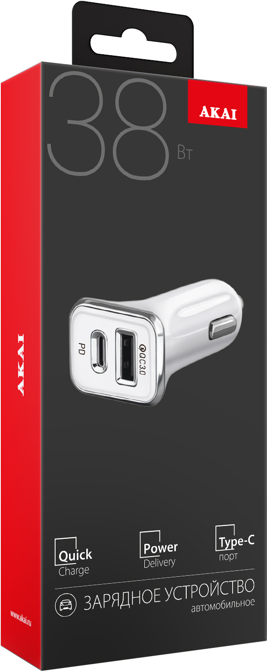 АЗУ Akai CH-6D06 USB-A USB-C 38W White 0304-0451 - фото 2