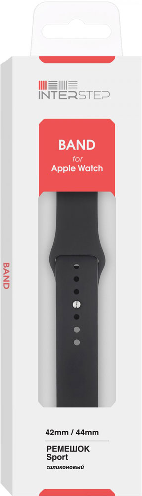 Ремешок для умных часов InterStep Sport Apple Watch 42/44мм силиконовый Black 0400-1739 Sport Apple Watch 42/44мм силиконовый Black - фото 7