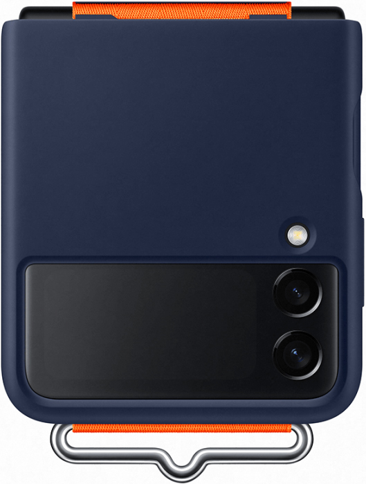 Клип-кейс Samsung Galaxy Z Flip3 Silicone Cover с ремнем Deep Blue (EF-GF711TNEGRU) 0313-9174 Galaxy Z Flip3 Silicone Cover с ремнем Deep Blue (EF-GF711TNEGRU) - фото 1