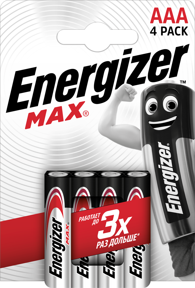 Батарея Energizer элемент питания energizer max e92 aaa bp 2 ru e300157203