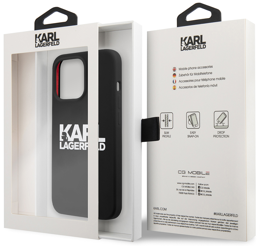 Чехол-накладка Karl Lagerfeld для iPhone 13 Pro Liquid silicone Stack logo Hard Черный 0319-0405 - фото 4