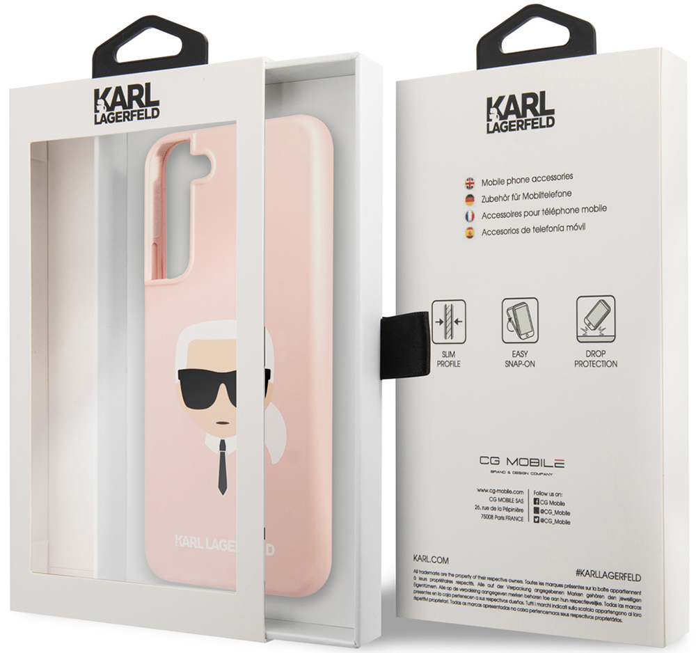 Чехол-накладка Karl Lagerfeld для Samsung Galaxy S22 Liquid silicone Karl's Head Hard Розовый 0319-0385 - фото 4