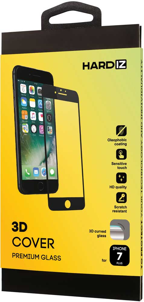 

Стекло защитное Hardiz iPhone 7 Plus 3D черная рамка, iPhone 7 Plus 3D черная рамка