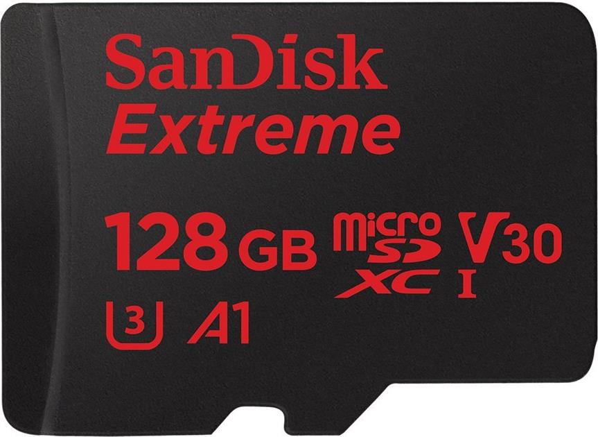 Карта памяти MicroSDHC SanDisk Extreme 128GB Class 10 с адаптером 0305-1301 SDSQXAF-128G-GN6MA - фото 1
