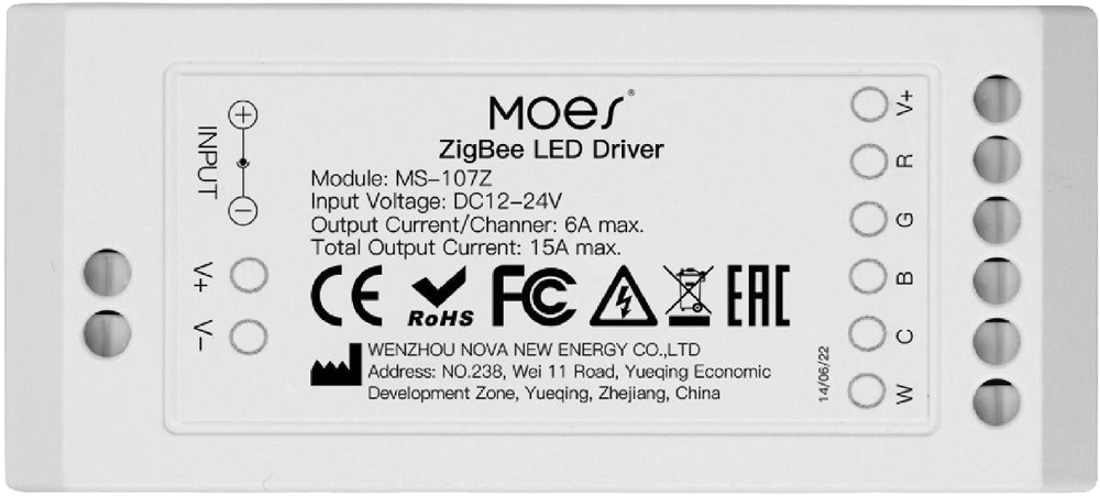 Светодиодный контроллер MOES Zigbee LED driver MS-107Z Белый 0200-3642 - фото 1