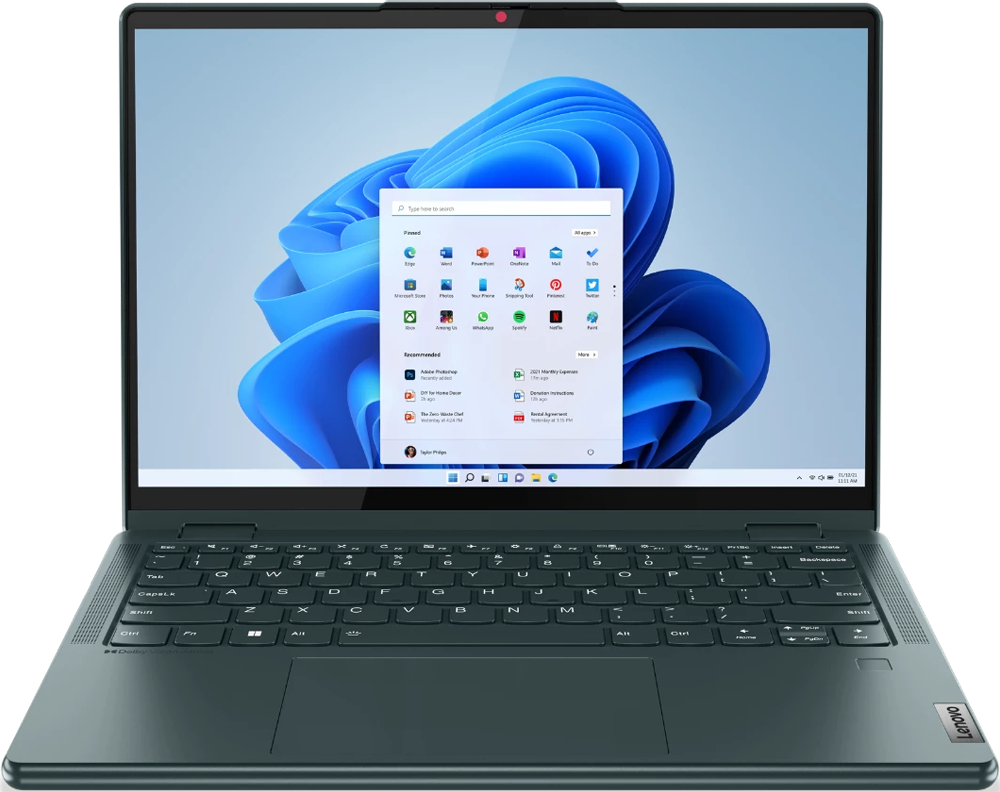 

Ноутбук Lenovo, Yoga 6 13ALC7 13.3" Ryzen 7 5700U 16Gb/1TB Win11H Зеленый (82UD004URU)