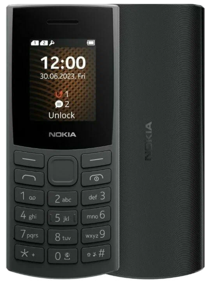 

Мобильный телефон Nokia, 106 Dual sim Древесный уголь