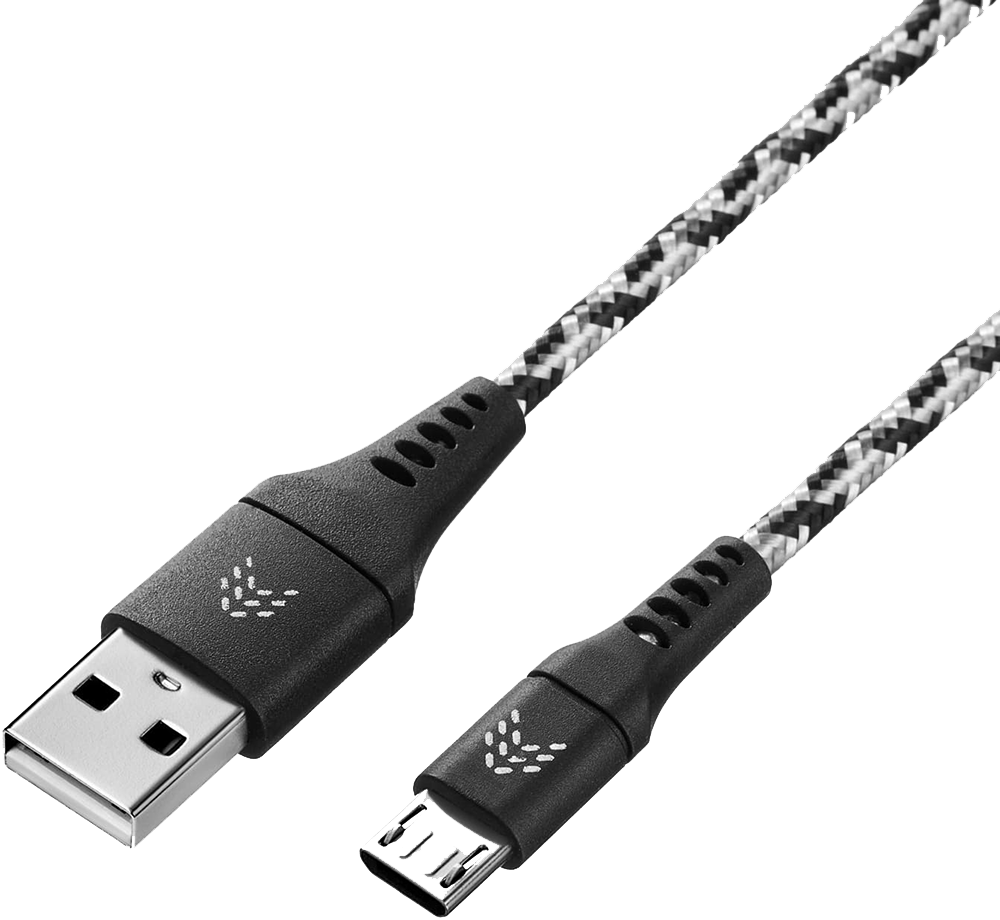 Дата-кабель Rocket Contact USB-A - Micro-USB 1м оплётка нейлон Черно-белый