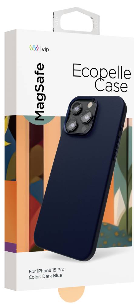 Чехол-накладка VLP Ecopelle Case с MagSafe для iPhone 15 Pro Темно-синий 0314-0148 - фото 2