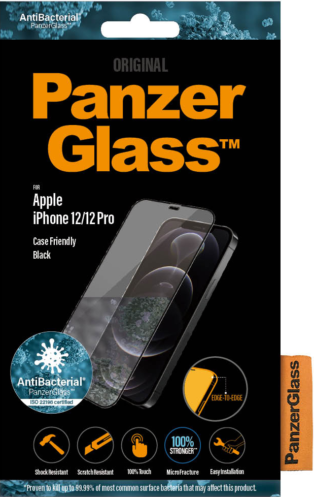 Стекло защитное PanzerGlass Apple iPhone 12|12 Pro Case Friendly AB черная рамка 0317-3098 iPhone 12, iPhone 12 Pro - фото 7