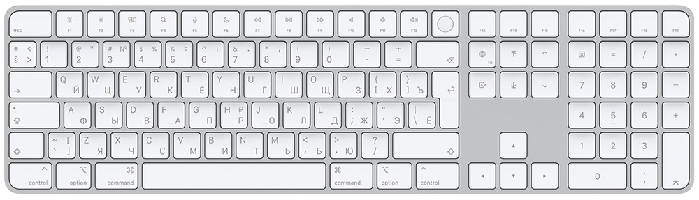 Клавиатура беспроводная Apple Magic Keyboard с Touh ID Серебристая (MK2C3)