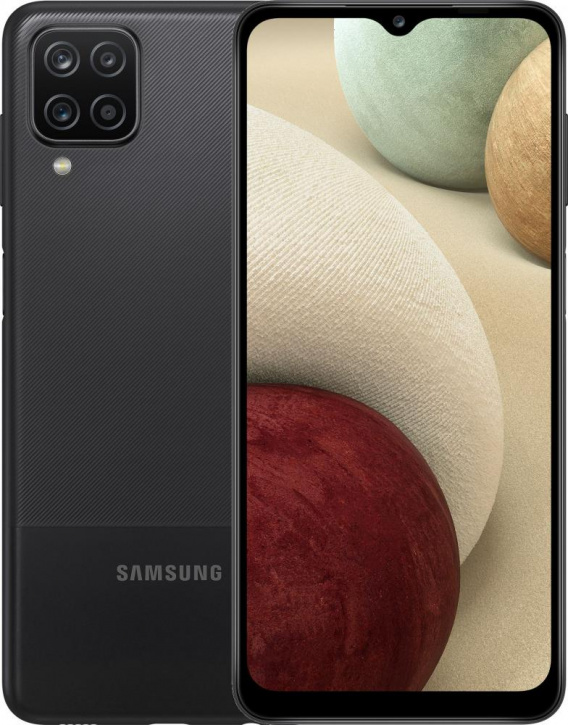 Смартфон Samsung Galaxy A12 4/64Gb Black чехол книжка чехол ру для samsung galaxy a12 sm a125f 2020 21 a12 nacho sm a127f из водоотталкивающей ткани под джинсу с золотой полосой и вста