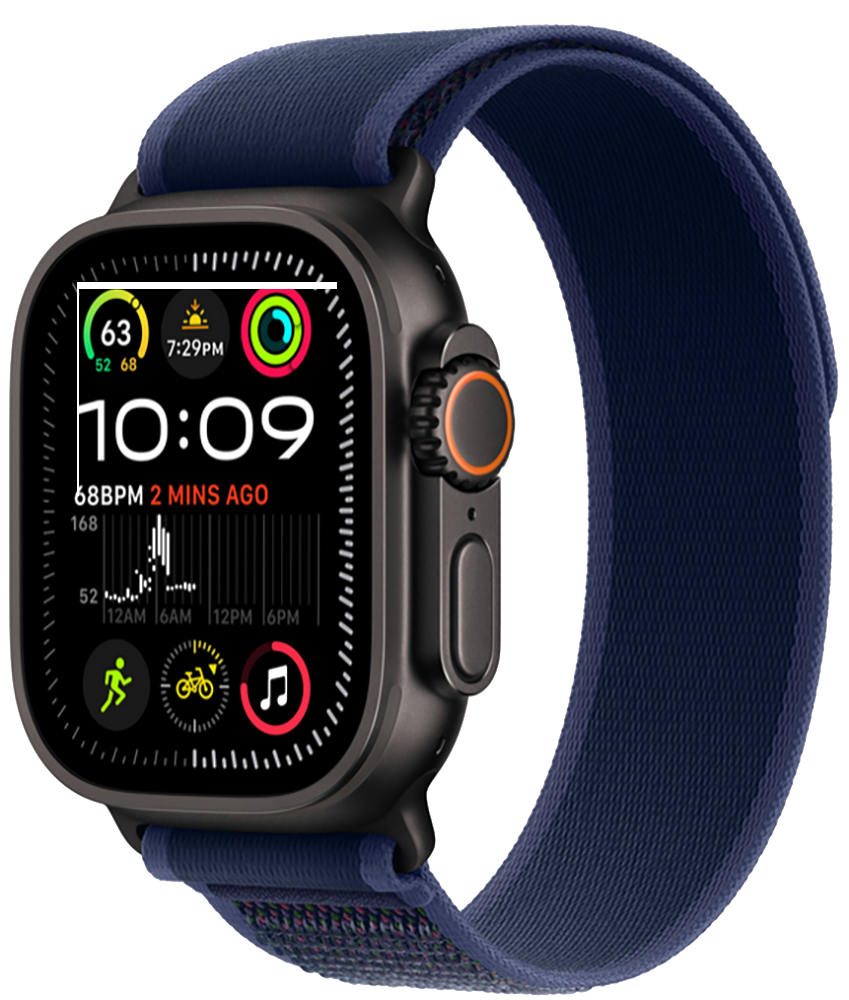 

Часы Apple, Watch Ultra 2 (2024) Black Titanium +ремешок Trail Loop blue