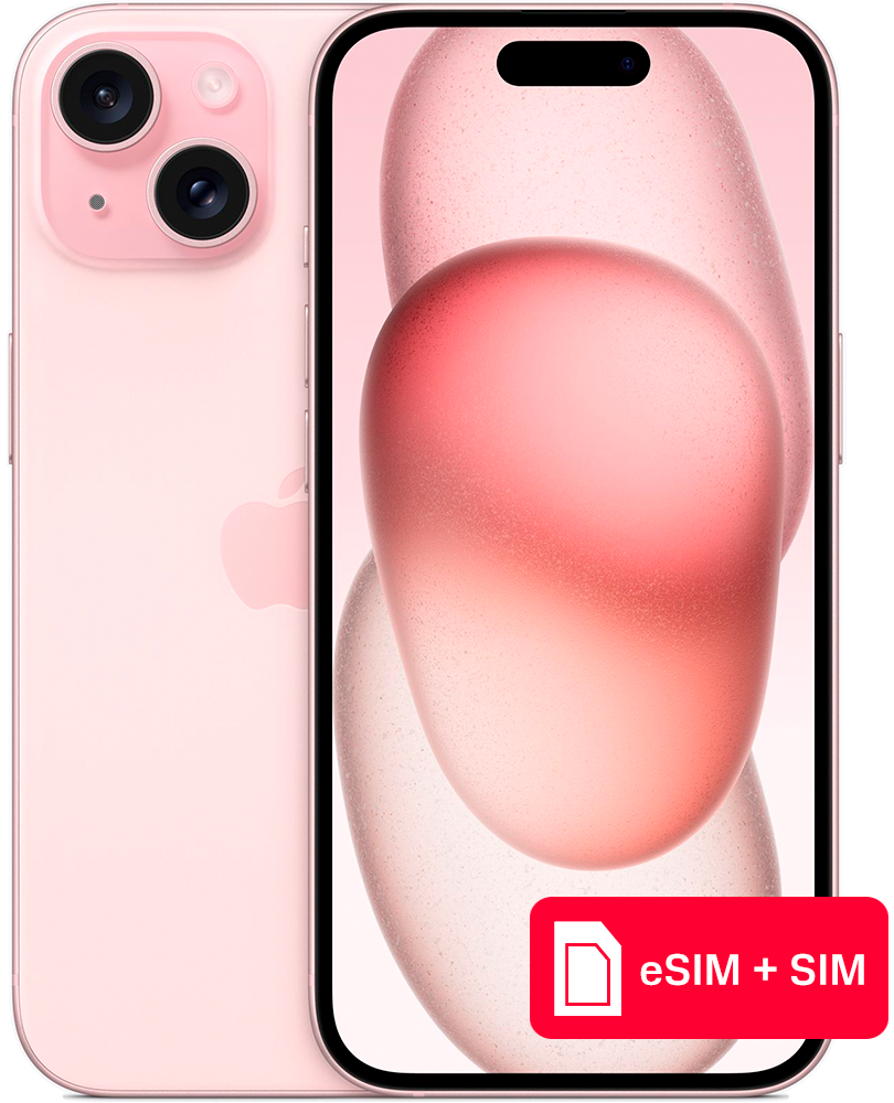 

Смартфон Apple, iPhone 15 512Gb eSIM + SIM Розовый