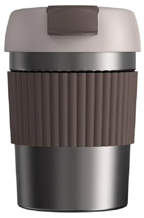 Термостакан-непроливайка KissKissFish Rainbow Vacuum Coffee Tumbler Mini коричневый/серый