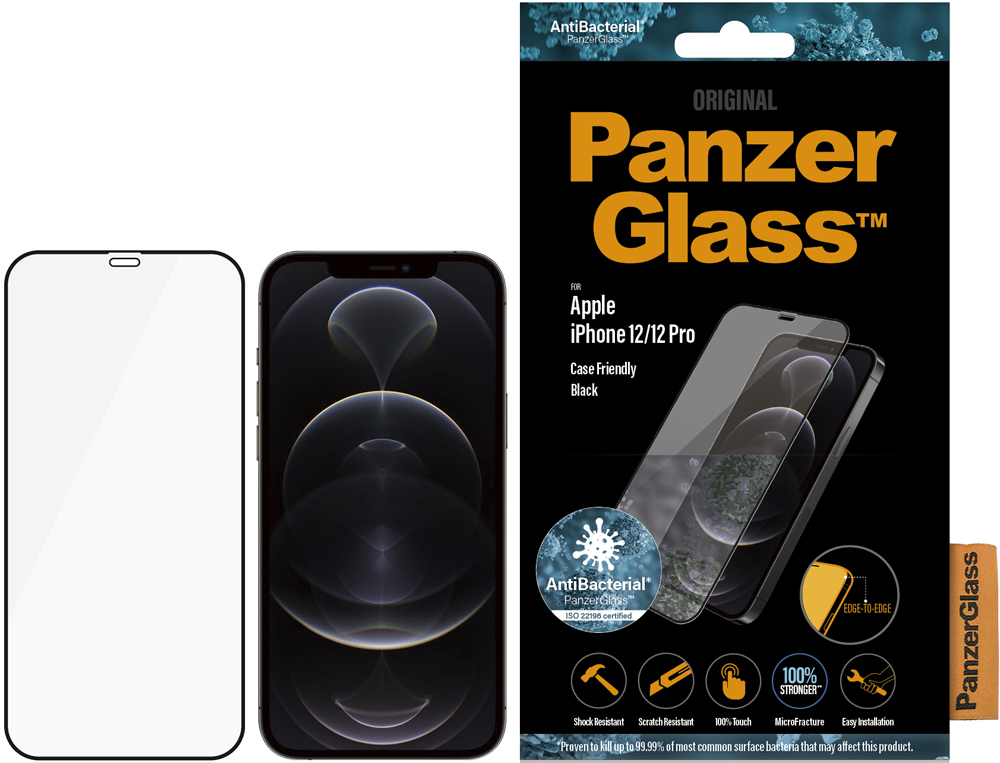 Стекло защитное PanzerGlass Apple iPhone 12|12 Pro Case Friendly AB черная рамка 0317-3098 iPhone 12, iPhone 12 Pro - фото 5