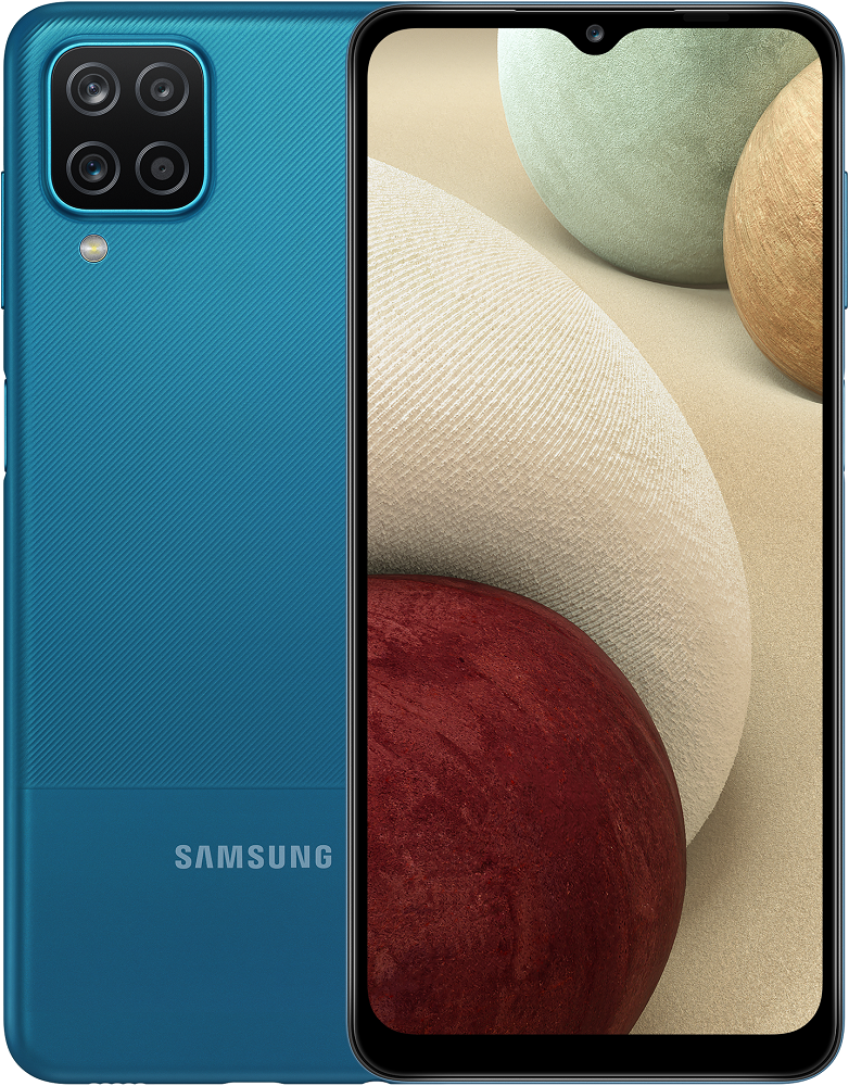 Смартфон Samsung Galaxy A12 4/64Gb Blue чехол книжка чехол ру для samsung galaxy a12 sm a125f 2020 21 a12 nacho sm a127f из водоотталкивающей ткани под джинсу с золотой полосой и вста