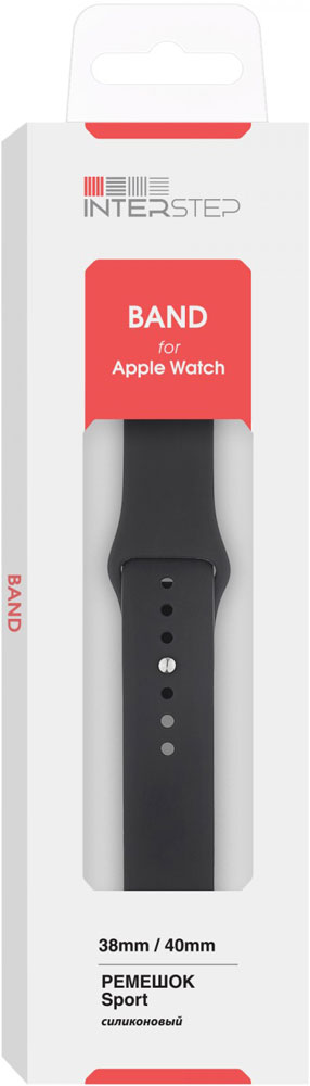 Ремешок для умных часов InterStep Sport Apple Watch 38/40мм силиконовый Black 0400-1730 Sport Apple Watch 38/40мм силиконовый Black - фото 7