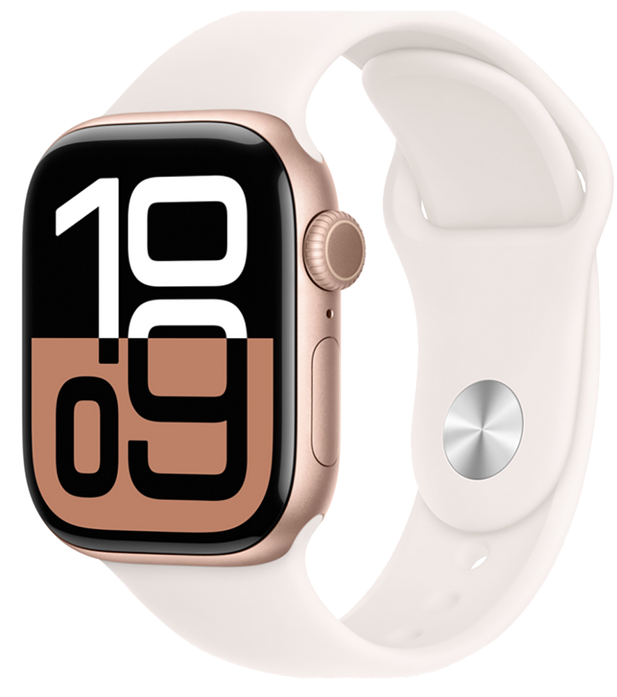 Apple Watch Series 10 GPS 42мм корпус из алюминия Rose Gold+ремешок Sport Band Light Blush (S/M)