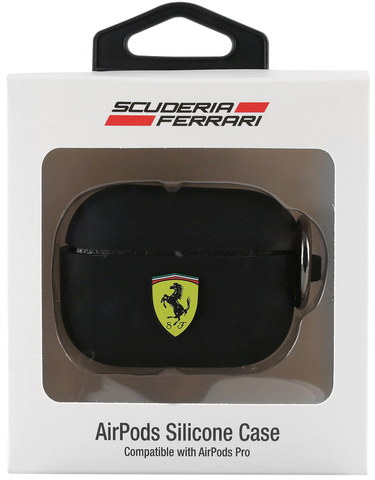 Чехол для наушников Ferrari для Airpods Pro Silicone case with ring Черный 0408-0039 - фото 2