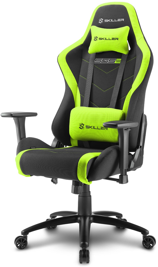 Игровое кресло Sharkoon Skiller SGS2 ткань Черно-зеленое